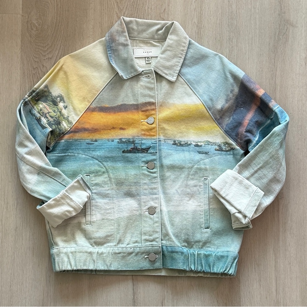 BLANK NYC Lost in Paradise Printed Jean Jacket - Size XS - NWOT